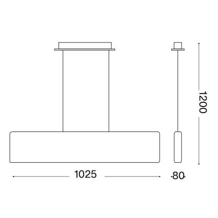 Ideal Lux - Lustră LED suspendată pe cablu DESK LED/32W/230V 102,5 cm CRI 90 alb