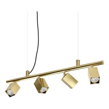 Ideal Lux - Lustră LED suspendată pe cablu DYNAMITE 4xGU10/7W/230V CRI 90 alamă