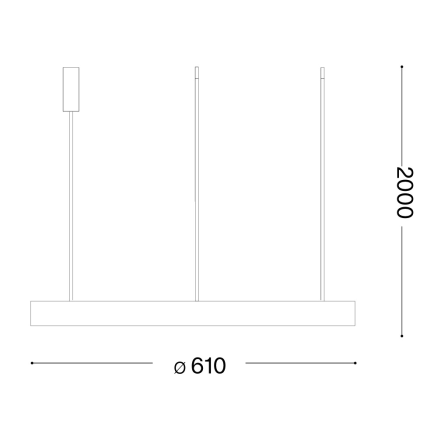 Ideal Lux - Lustră LED suspendată pe cablu GEMINI, 47W, 230V, 4000K, Ø 61 cm, CRI 90, alamă