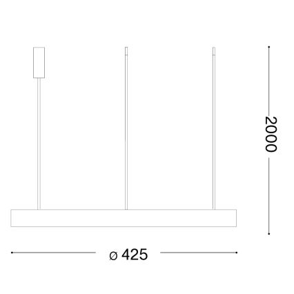 Ideal Lux - GEMINI lustră LED suspendată pe cablu, 36W/230V, 4000K, Ø 42,5 cm, CRI 90, negru