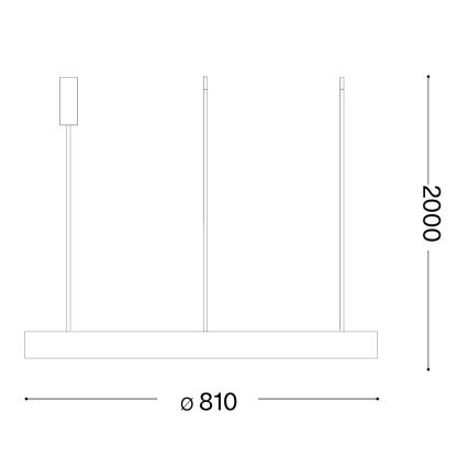 Ideal Lux - Lustră LED suspendată pe cablu GEMINI LED/56W/230V 2700K Ø 81 cm CRI 90 alamă