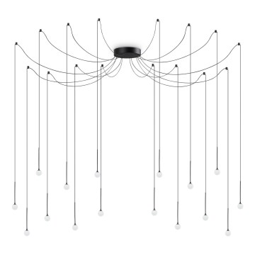 Ideal Lux - Lustră LED suspendată pe cablu LUCCIOLA, 16 x LED, 16 W, 230 V, CRI 90, design tip păianjen, negru