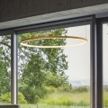 Ideal Lux - Lustră LED suspendată pe cablu ORACLE SLIM, 29W, 230V, 3000K, CRI 90, Ø 50 cm, auriu