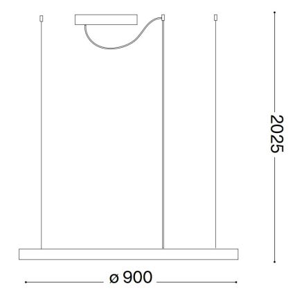 Ideal Lux - Lustru LED reglabil suspendat pe cablu ORACLE SLIM LED/42W/230V 3000K CRI 90 Ø 90 cm alb