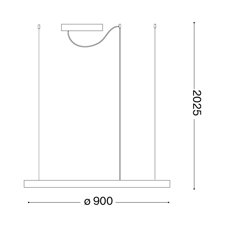 Ideal Lux - Lustră LED ORACLE SLIM, suspendată pe cablu, 53W, 230V, 3000K, CRI 90, Ø 90 cm, auriu