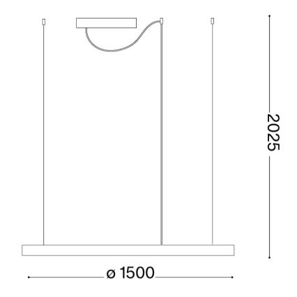 Ideal Lux - Lustră LED suspendată pe cablu ORACLE SLIM, 83W, 230V, 4000 K, Ø 150 cm, aurie