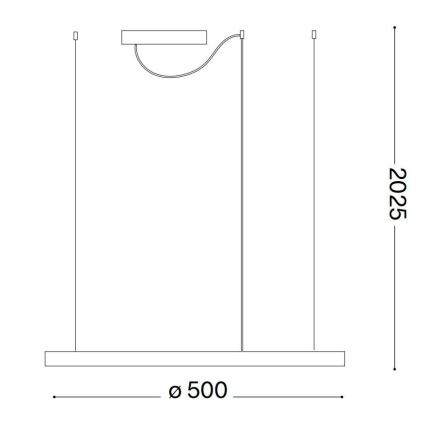 Ideal Lux - Lustră LED suspendată cu cablu ORACLE SLIM LED/29W/230V 3000K CRI 90 Ø 50 cm albă