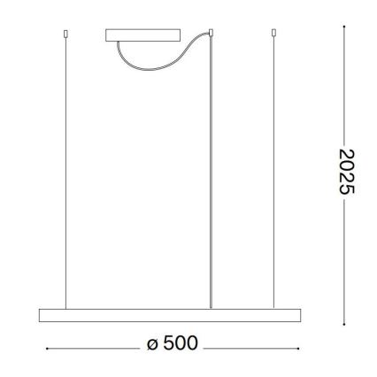 Ideal Lux - Pendul ORACLE SLIM LED/29W/230V 3000K CRI 90 Ø 50 cm negru