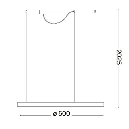 Ideal Lux - Lustră LED suspendată pe cablu ORACLE SLIM LED/29W/230V 4000K CRI 90 Ø 50 cm alb