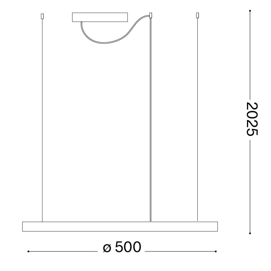 Ideal Lux ORACLE SLIM - Lustră LED suspendată pe cablu, 29W/230V, 4000K, CRI 90, Ø 50 cm, auriu