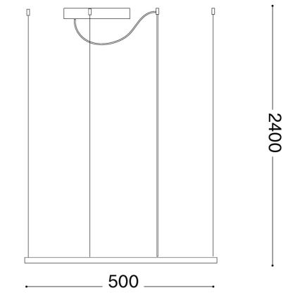 Ideal Lux - Lustru LED suspendat pe cablu ORACLE SLIM, 33 W, 230 V, 3000 K, CRI 90, 50x50 cm, auriu