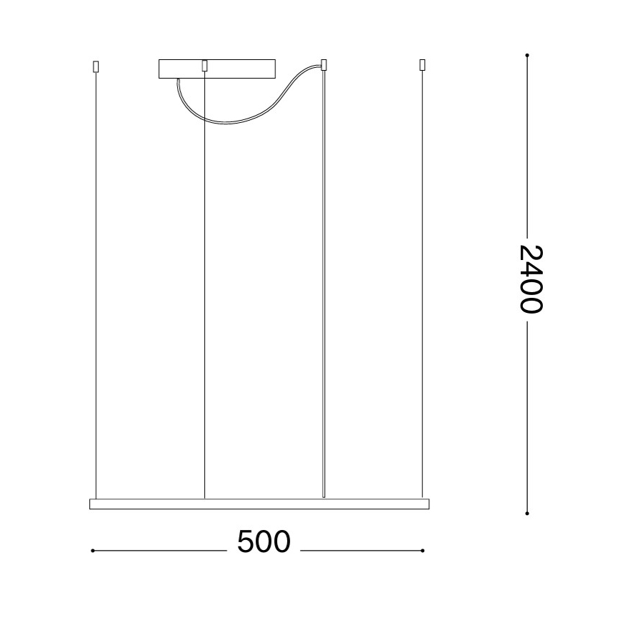 Ideal Lux - Lustru LED suspendat pe cablu ORACLE SLIM, 33 W, 230 V, 3000 K, CRI 90, 50x50 cm, auriu