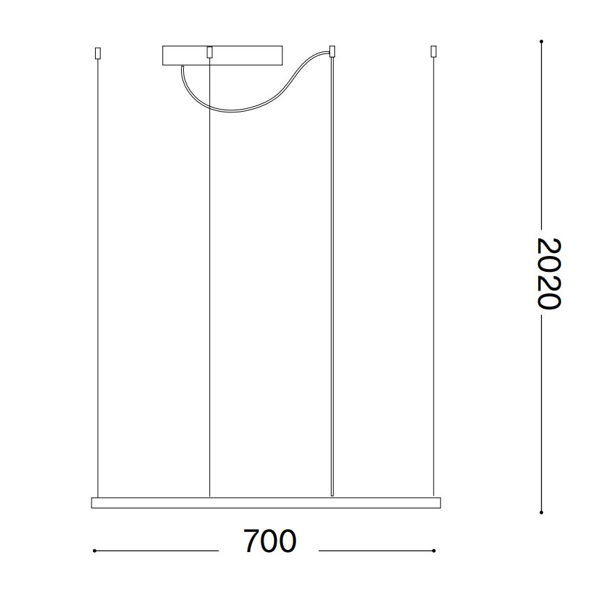 Ideal Lux - Lustră LED suspendată ORACLE SLIM, 44W, 230V, 3000K, CRI 90, 70x70 cm, negru