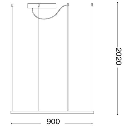 Ideal Lux - Candelabru LED pe cablu ORACLE SLIM LED/53W/230V 3000K CRI 90 90x90 cm auriu
