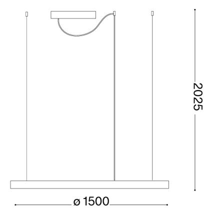 Ideal Lux - Lustra LED suspendată pe cablu ORACLE SLIM LED/81W/230V 3000K CRI 90 Ø 150 cm aurie