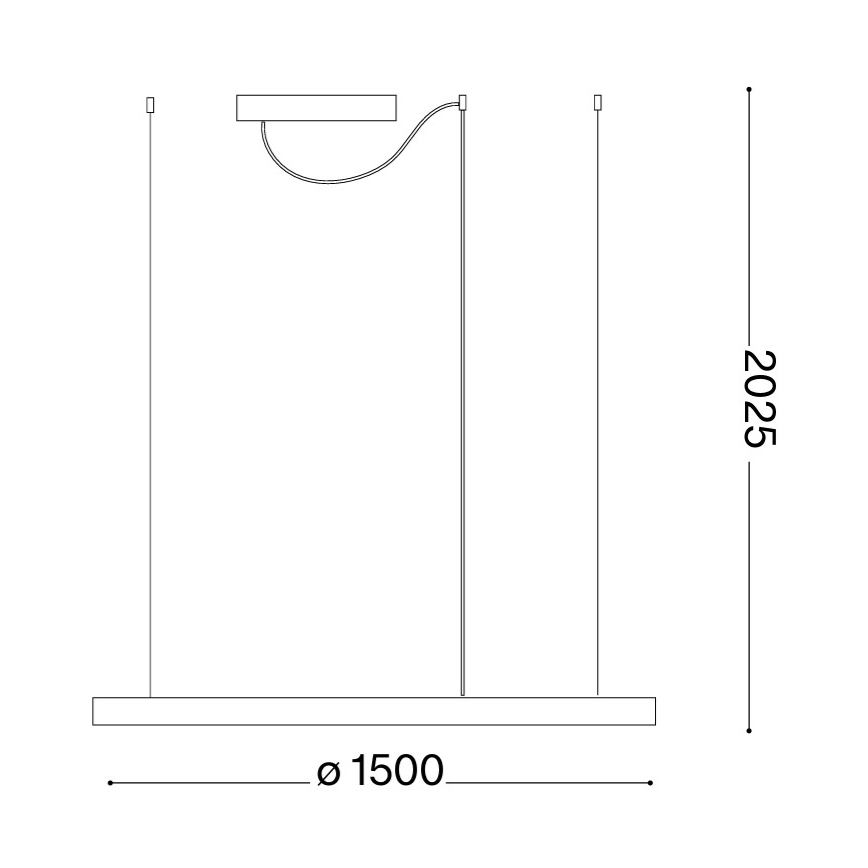 Ideal Lux - Lustra LED suspendată pe cablu ORACLE SLIM LED/81W/230V 3000K CRI 90 Ø 150 cm aurie