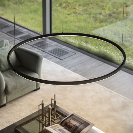 Ideal Lux - ORACLE SLIM Lustră LED suspendată pe cablu LED/83W/230V 4000K CRI 90 Ø 150 cm negru