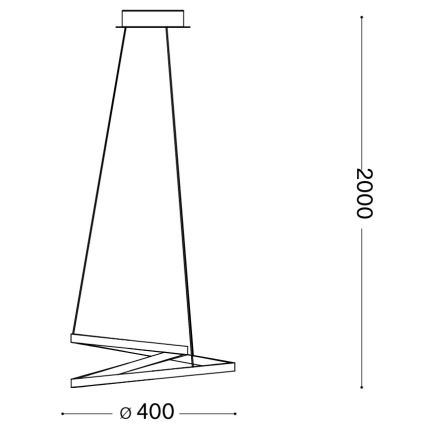 Ideal Lux - Lustra LED suspendată pe cablu OZ LED/38W/230V, Ø 40 cm, CRI 90, auriu
