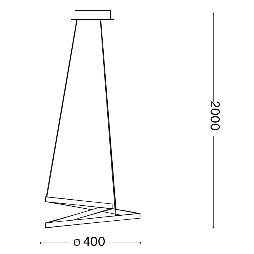 Ideal Lux - Lustra LED suspendată pe cablu OZ LED/38W/230V, Ø 40 cm, CRI 90, auriu