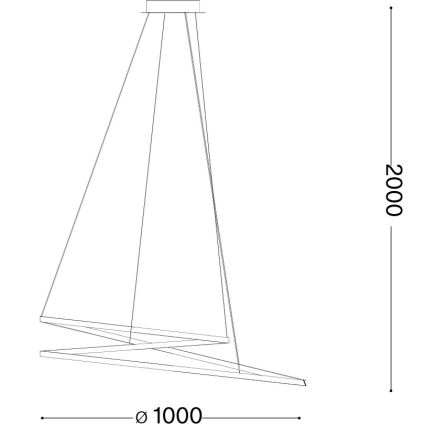 Ideal Lux - Lustră LED suspendată pe cablu OZ LED/75W/230V, Ø 100 cm, CRI 90, auriu