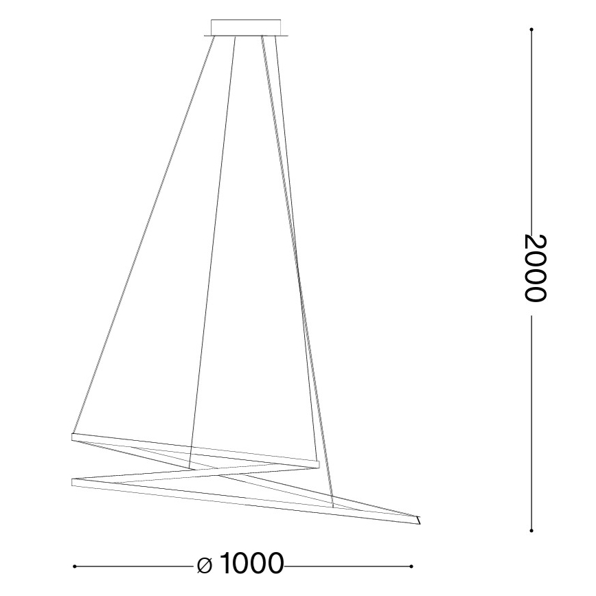 Ideal Lux - Lustră LED suspendată pe cablu OZ LED/75W/230V, Ø 100 cm, CRI 90, auriu