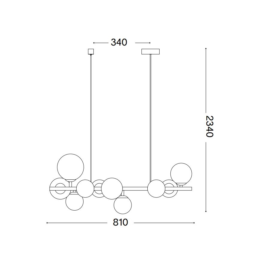 Ideal Lux - Lustră LED suspendată pe cablu PERLAGE 10xG9/3W/230V 81 cm auriu/bej fumuriu