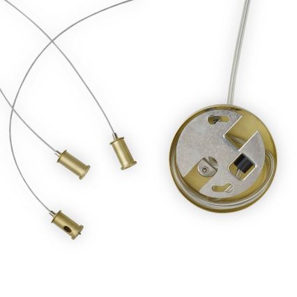 Ideal Lux - Lustră LED suspendată pe cablu PERLAGE 25xG9/3W/230V 110 cm auriu/bej fumuriu
