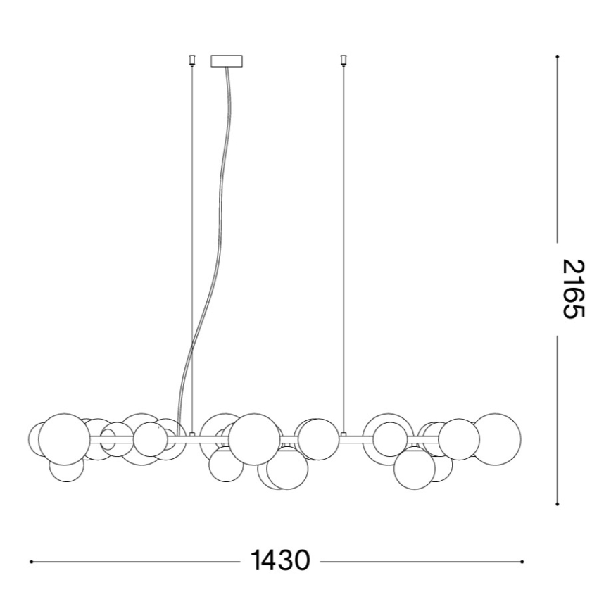 Ideal Lux - Lustră LED suspendată pe cablu PERLAGE, 30x G9/3W/230V, 143 cm, auriu/bej fumuriu