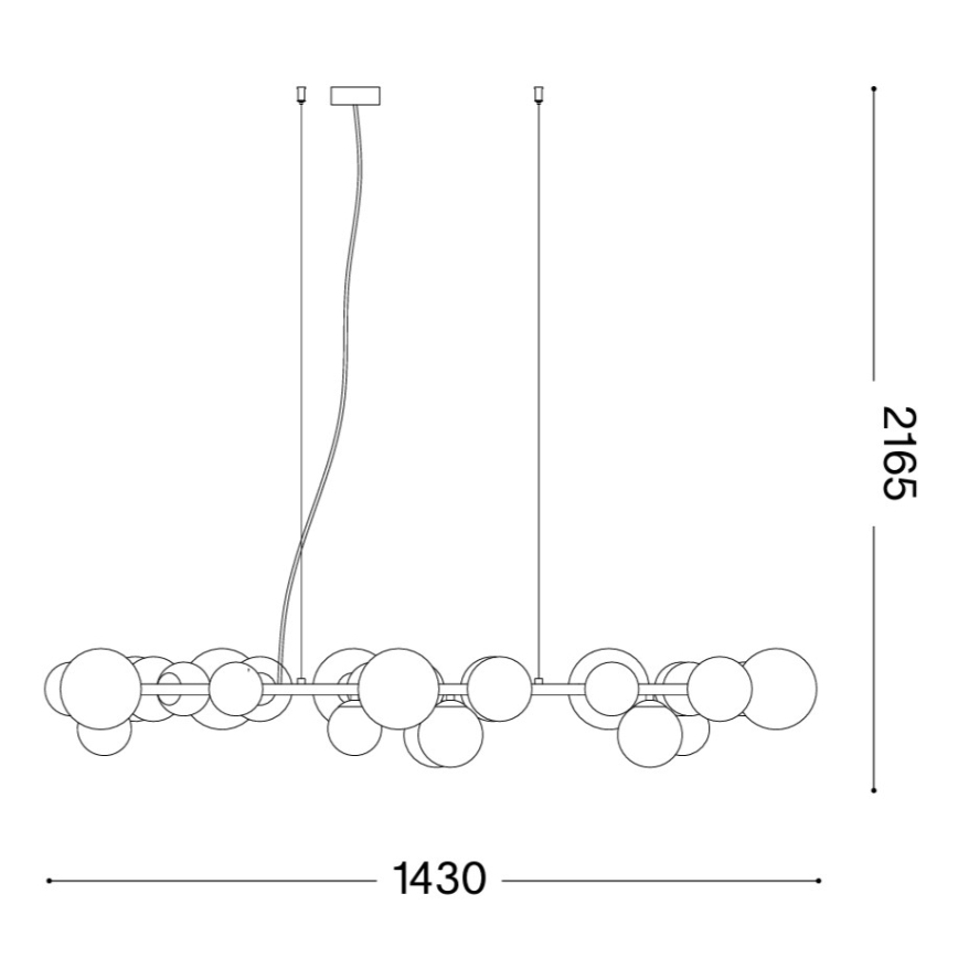 Ideal Lux - Lustra LED suspendată pe cablu PERLAGE 30xG9/3W/230V 143 cm auriu/alb