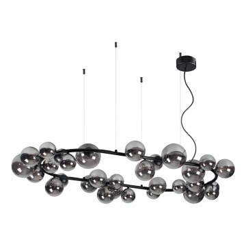 Ideal Lux - Lustră LED suspendată pe cablu PERLAGE 30xG9/3W/230V 143 cm negru/negru fumuriu
