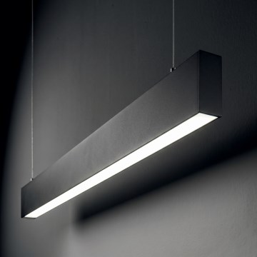 Ideal Lux - Lustră LED suspendată pe cablu STEEL, 29 W, 230 V, 4000 K, CRI 90, 120 cm, neagră