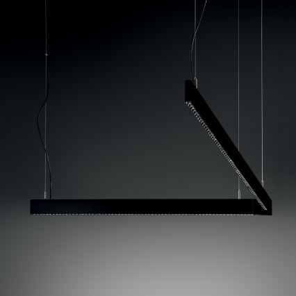 Ideal Lux - Lustră LED suspendată pe cablu STEEL, 29 W, 230 V, 4000 K, CRI 90, 120 cm, neagră