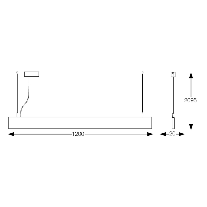 Ideal Lux - Lustră LED suspendată pe cablu STEEL LED/29W/230V 3000K CRI 90 120 cm albă