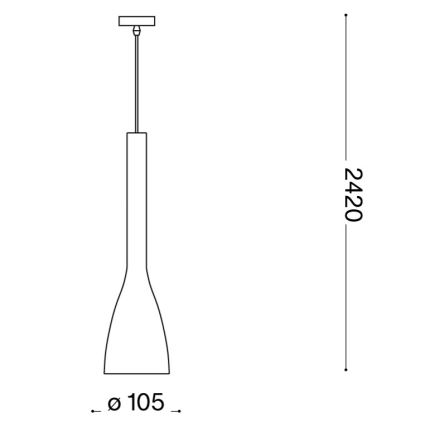 Ideal Lux - Lustră pe cablu FLUT 1xE14/40W/230V, Ø 10,5 cm, negru