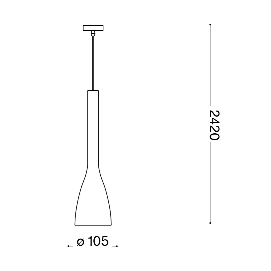 Ideal Lux - Lustră pe cablu FLUT 1xE14/40W/230V, Ø 10,5 cm, negru