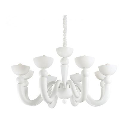 Ideal Lux - Lustră pe lanț BON BON 8xE14/28W/230V Ø 95,5 cm albă