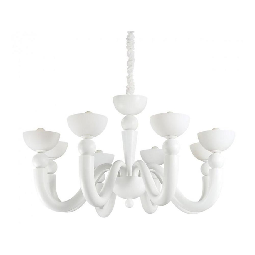 Ideal Lux - Lustră pe lanț BON BON 8xE14/28W/230V Ø 95,5 cm albă