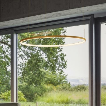 Ideal Lux - Lustră suspendată cu cablu LED ORACLE SLIM LED/37W/230V 4000K CRI 90, diam. 70 cm, auriu