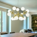 Ideal Lux - Lustră suspendată NODI, 15x E14, max. 28 W, 230 V, Ø 105 cm, alamă/albă
