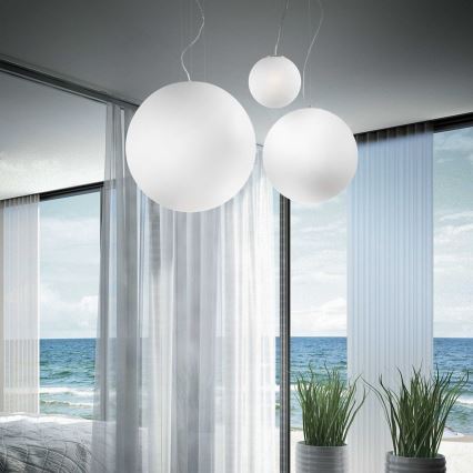 Ideal Lux - Lustră suspendată pe cablu MAPA, 1xE27/42W/230V, Ø 30 cm, albă