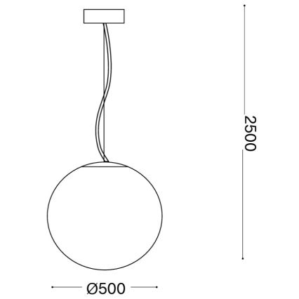 Ideal Lux - Lustră suspendată pe cablu MAPA 1xE27/42W/230V Ø 50 cm alb