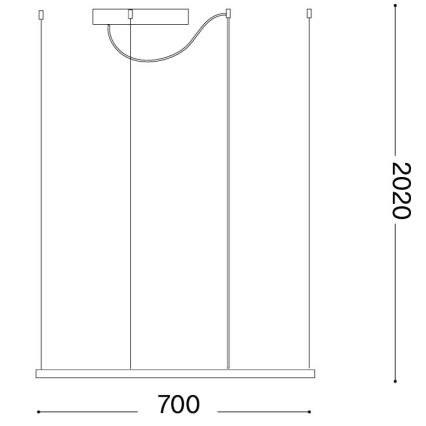 Ideal Lux - Lustru LED suspendat pe cablu ORACLE SLIM LED/44W/230V 3000K CRI 90 70x70 cm auriu