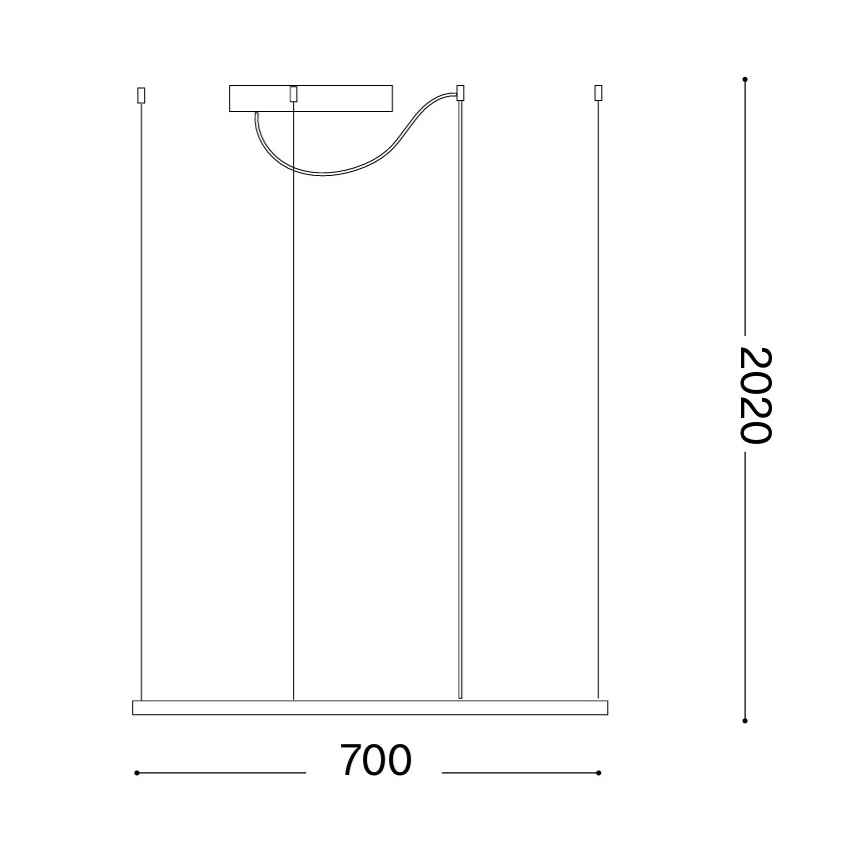 Ideal Lux - Lustru LED suspendat pe cablu ORACLE SLIM LED/44W/230V 3000K CRI 90 70x70 cm auriu