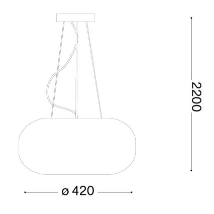 Ideal Lux - Lustră suspendată pe cablu ULISSE, 3xE27/60W/230V, Ø 42 cm, alb
