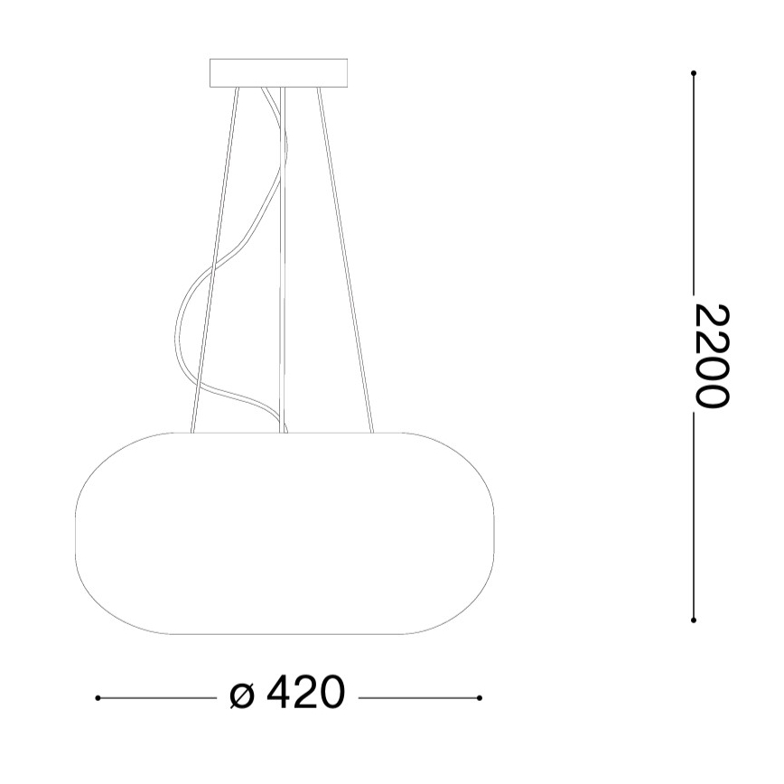 Ideal Lux - Lustră suspendată pe cablu ULISSE, 3xE27/60W/230V, Ø 42 cm, alb