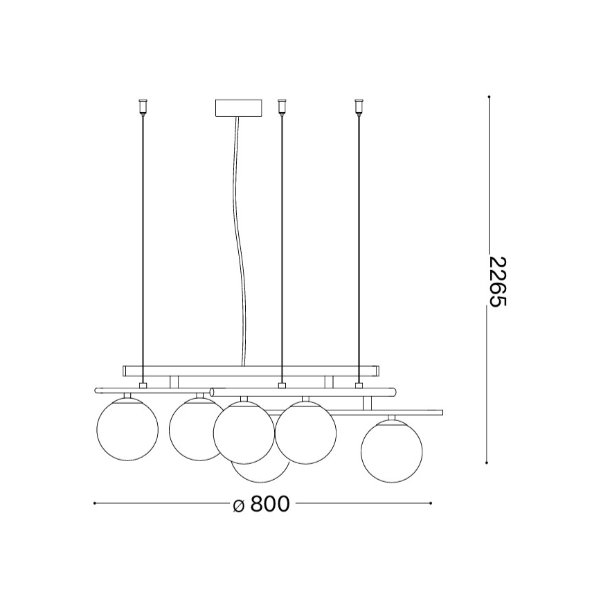Ideal Lux - Lustru LED ATLAS suspendat pe cablu, 6x G9/3W/230V, auriu
