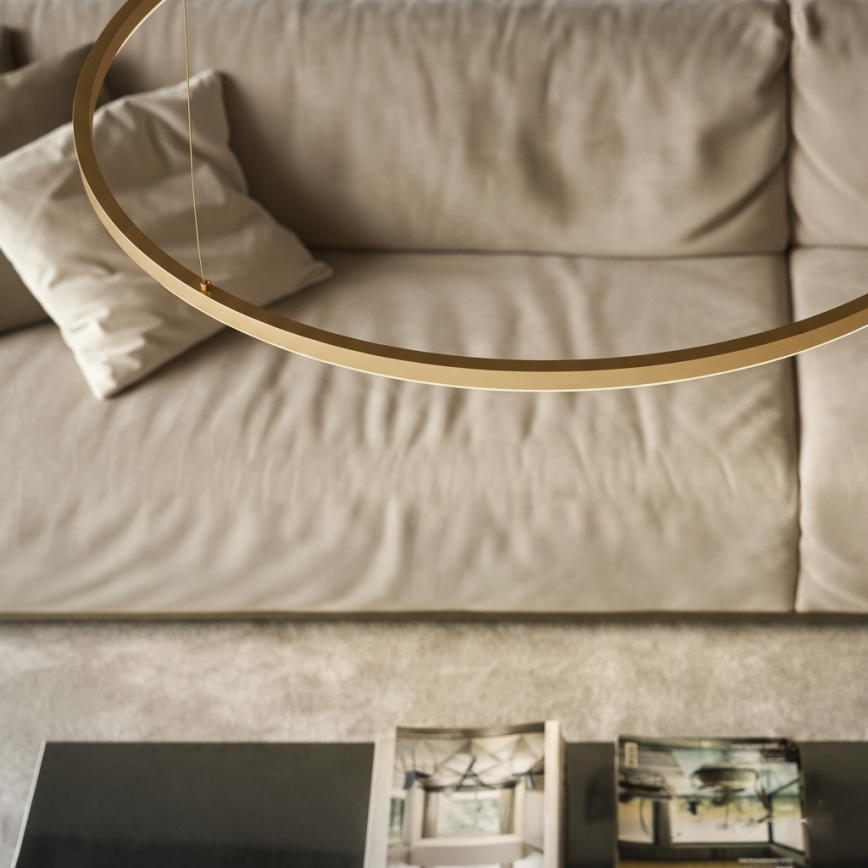 Ideal Lux - Lustră LED suspendată pe cablu ORACLE SLIM LED/37W/230V 3000K CRI 90, diam. 70 cm, auriu