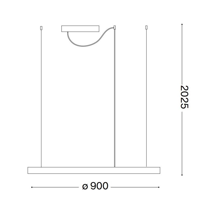 Ideal Lux - Lustră LED suspendată pe cablu ORACLE SLIM LED/53W/230V 2700K CRI 90 diam. 90 cm alb