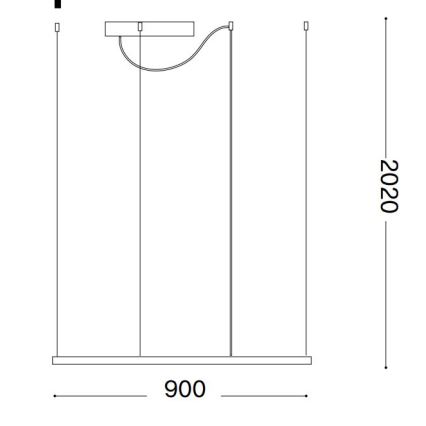 Ideal Lux - Lustră LED suspendată pe cablu ORACLE SLIM LED/53W/230V 3000K CRI 90 90x90 cm alb