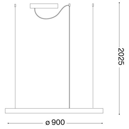 Ideal Lux - ORACLE SLIM lustră LED suspendată pe cablu LED/53W/230V 3000K CRI 90, diametru 90 cm, auriu